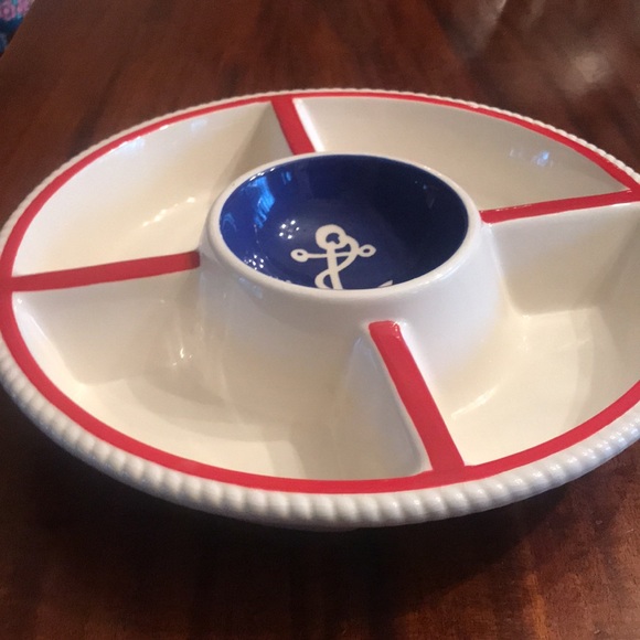 Chip/Dip Serving Bowl- Nautical Design by dei Dennis East - Picture 8 of 9